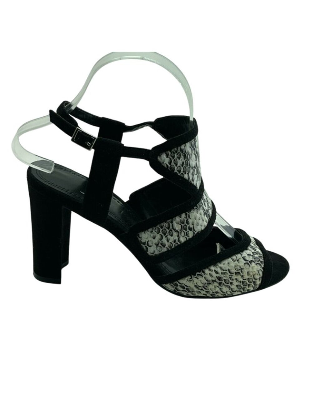 IMPO Shoes Sz 7M Black/White Reptile Print Sandals - Picture 4 of 7
